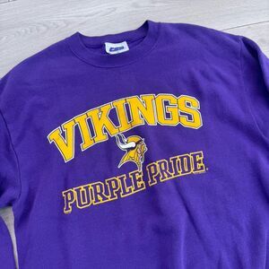 Vintage NFL 1998 Vikings Purple Pride Pullover Crewneck Sweatshirt Mens Large